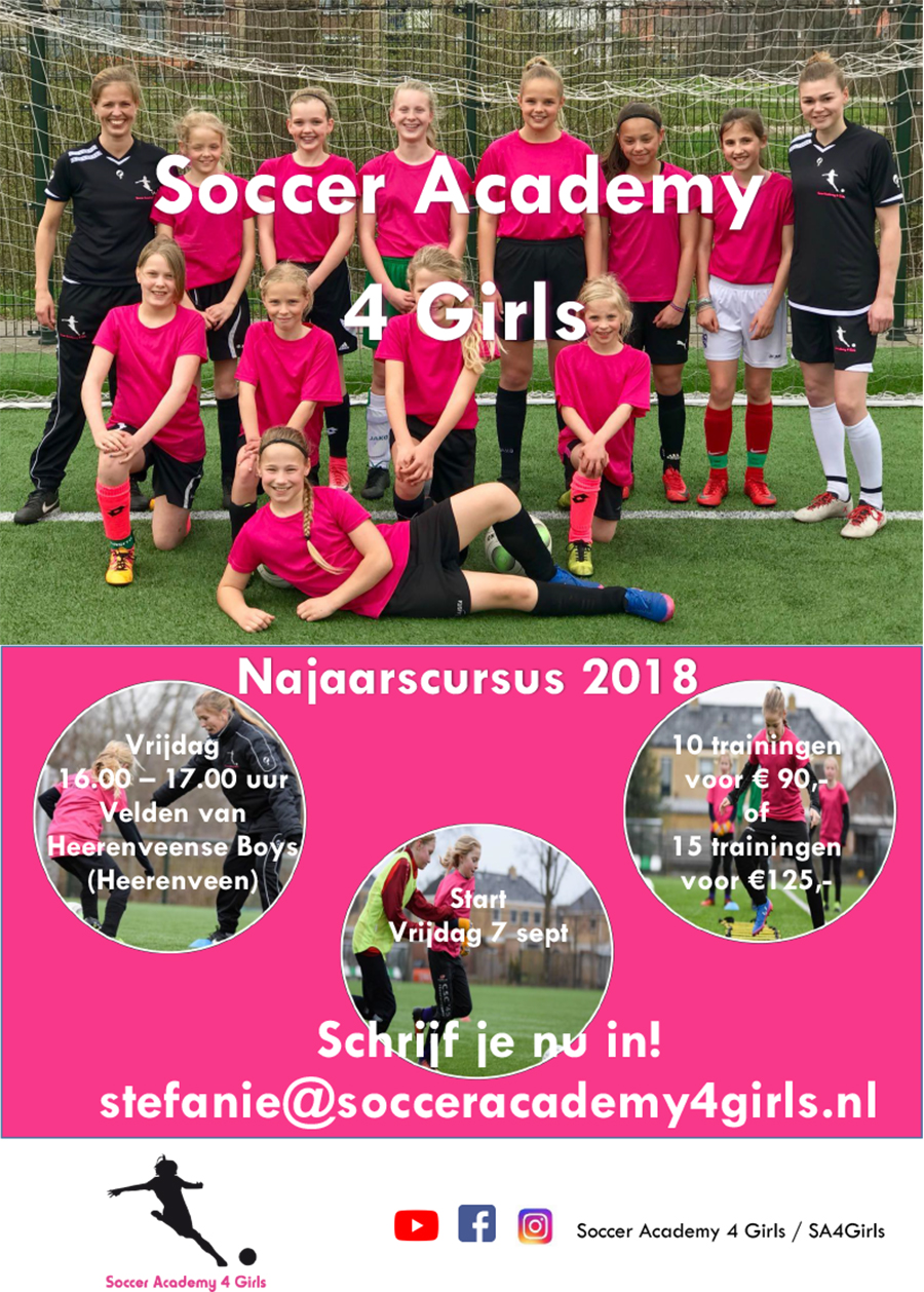 Flyer Soccer Academy 4 Girls najaarscursus 2018 Heerenveense Boys