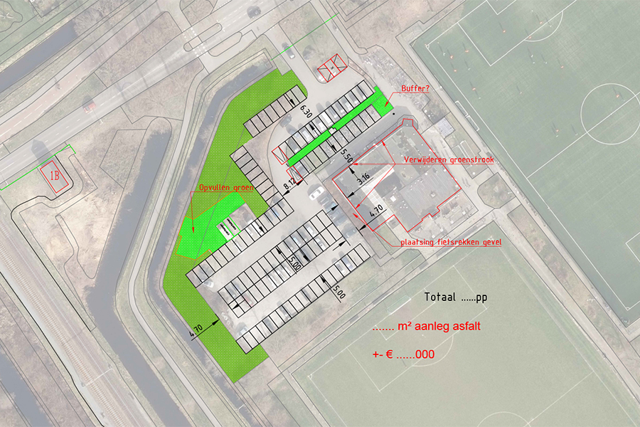 Reconstructie parkeerterrein Heerenveense Boys 2019